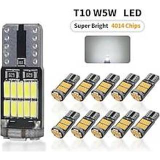 👉 Gloeilamp wit 10 stuks t10 w5w 194 501 geen fout led canbus interieur zuiver met chip miniinthebox