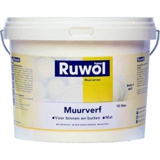 👉 Muurverf wit standaard Ruwol voor binnen en buiten MAT 10 ltr 8719189429237