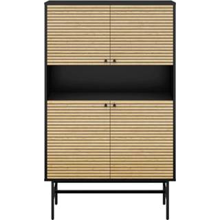 👉 Opbergkast zwart MDF bruin Madeira Eiken-Zwart 6097135543544