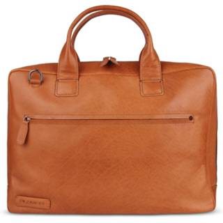 👉 Laptoptas leer vrouwen cognac Plevier leren 17,3