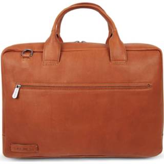 👉 Laptoptas leer vrouwen cognac Plevier leren 17,3
