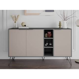 Dressoir antraciet bruin CLARO 3 deuren antraciet/lichtbruin 5400943274431