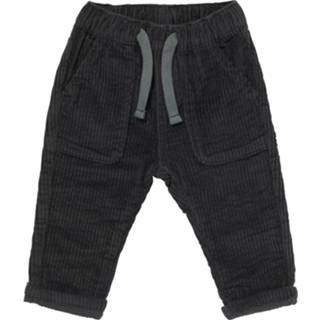 Broek grijs katoen donkergrijs baby's HEMA Baby Rib Corduroy (donkergrijs)