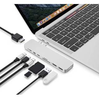 👉 Zilver USB-C adapters Hyper Pro 8-in-2 MacBook Hub silver - GN28D-SILVER 6941921144951