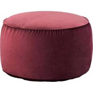 👉 Poef bordeaux velvet rood Coco - 28xØ50 cm Leen Bakker 8717237159723