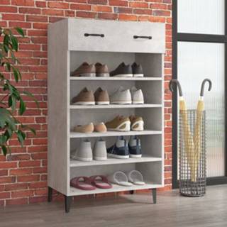 👉 Schoenenkast hout 60x35x105 cm bewerkt betongrijs 8720287083009