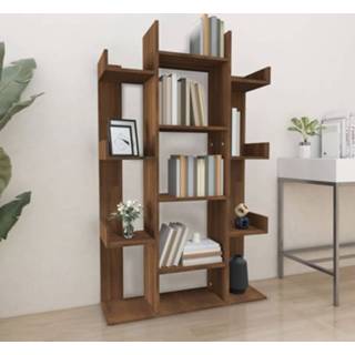 👉 Boekenkast hout 86x25,5x140 cm bewerkt bruineikenkleurig 8720286979402