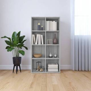 👉 Boekenkast grijs hout 66x30x130 cm bewerkt sonoma 8720286975121