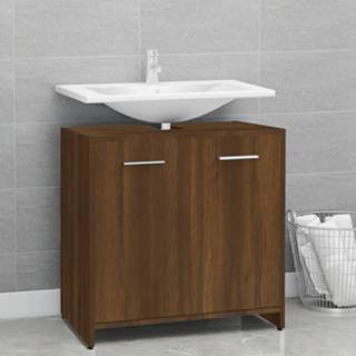 👉 Badkamerkast hout 60x33x60 cm bewerkt bruineikenkleurig 8720286976937
