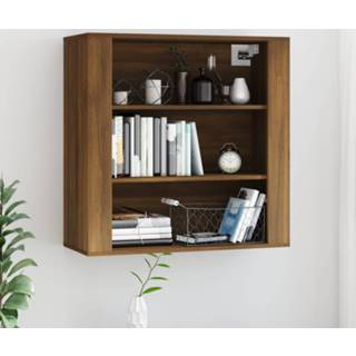 Wandkast hout 80x33x80 cm bewerkt bruineikenkleurig 8720287221159