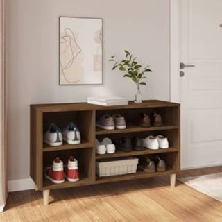 👉 Schoenenkast hout 102x36x60 cm bewerkt bruineikenkleurig 8720287224358