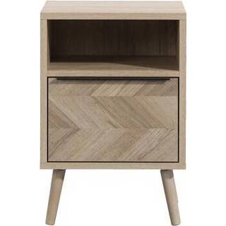 👉 Nachtkastje Beige#Bruin Lusk - 1 lade eikenkleur Leen Bakker 4251182714773