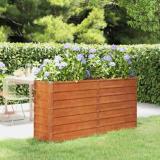 👉 Plantenbak grijs 160x40x77 cm cortenstaal 8720287069768