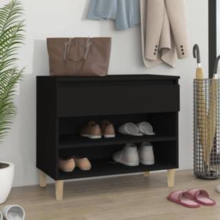 👉 Schoenenkast zwart hout 70x36x60 cm bewerkt 8720287224457