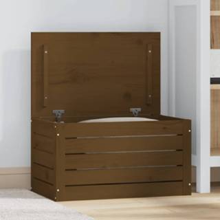 👉 Opbergbox grenenhout honingbruin 59,5x36,5x33 cm massief 8720845641429