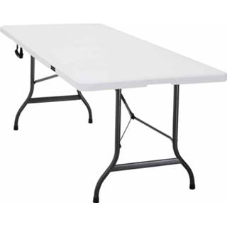 👉 Terrastafel wit kunststof Tuintafel 220x70x72cm Opvouwbaar 4250525371789
