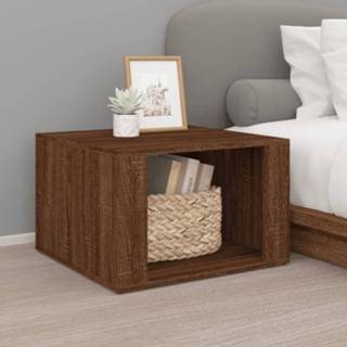 👉 Nachtkastje hout 57x55x36 cm bewerkt bruineikenkleurig 8720845667245