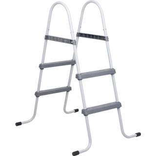 👉 Grijs staal Zwembadladder 84 cm 8720845724511