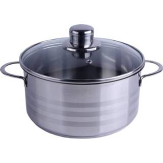 Kookpan RVS 22 cm 4L + Glazen Deksel 8712442073994