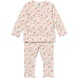 Pyjama katoen baby meisjes groen baby's HEMA Bloemen (groen)