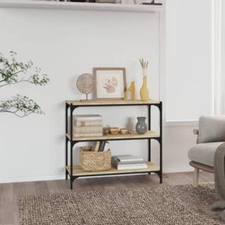👉 Boekenkast hout staal 80x33x70,5 cm en sonoma eikenkleur 8720287197201