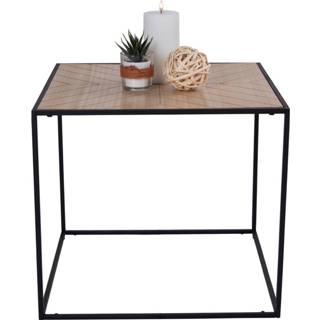 Sidetable zwart Bergamo - Vierkante in met blad paulownia fineer 50x50xh45 cm 5713917004034