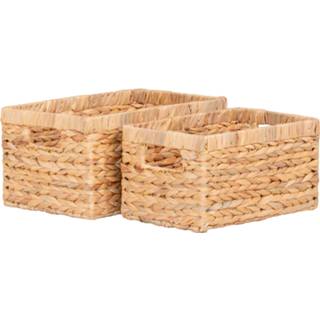 👉 Mand mannen Passo Baskets - Rechthoekige manden in waterhyacint, set van 2 5713917020249