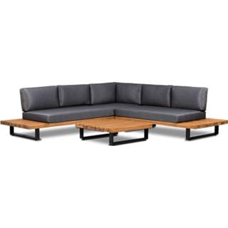 👉 Hoekbank antraciet acaciahout The Outsider Loungeset Basten 8719699285408