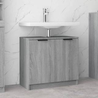 👉 Badkamerkast grijs hout eiken 64,5x33,5x59 cm bewerkt sonoma 8720287084327