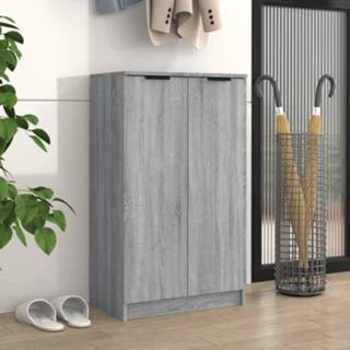 👉 Schoenenkast grijs hout 59x35x100 cm bewerkt sonoma eikenkleur 8720287084716