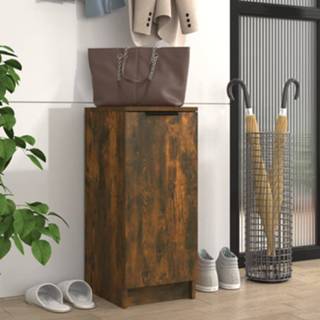👉 Schoenenkast hout 30x35x70 cm bewerkt gerookt eikenkleurig 8720287084617