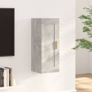 👉 Wandkast hout 35x34x90 cm bewerkt betongrijs 8720287081500