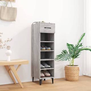 👉 Schoenenkast grijs hout 30x35x105 cm bewerkt sonoma eikenkleur 8720287086727