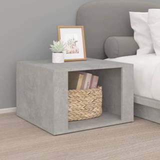 👉 Nachtkastje hout 57x55x36 cm bewerkt betongrijs 8720845667214