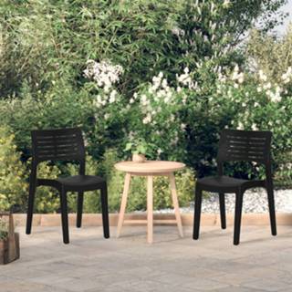 👉 Terrasstoel antracietkleurig Tuinstoelen 2 st polypropeen 8720286908037