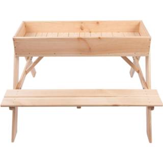 👉 Picknicktafel vurenhout hout naturel Esschert Design: 2 in 1 met zandbak - 8714982190810