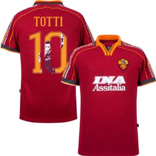 👉 Voetbalshirt XS m s XL XXL l kastanje bruin AS Roma Retro 1998-1999 + Totti 10 (Gallery Style) -