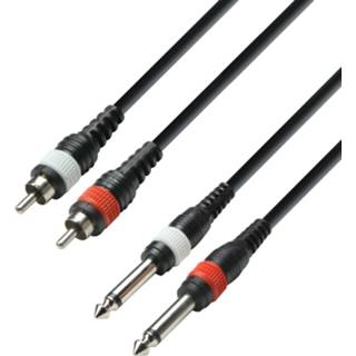 Verloopkabel Adam Hall 3 Star TPC 0600 2x jack mono naar RCA 6m 4049521401220