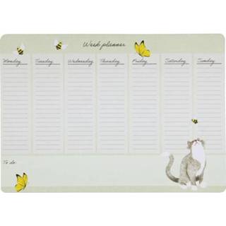 👉 Week planner unisex HEMA Weekplanner Magnetisch A4 Kat En Bij 8720354280089