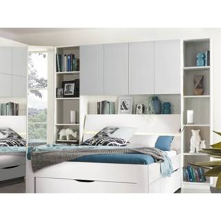 👉 Boekenkast grijs wit zijde Brugkast ELVIS 180 cm grijs/wit met boekenkasten 5400943276695