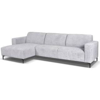 👉 Hoekbank grijs stof LAGOS 3 plaatsen met longchair links lichtgrijs 5400943265682