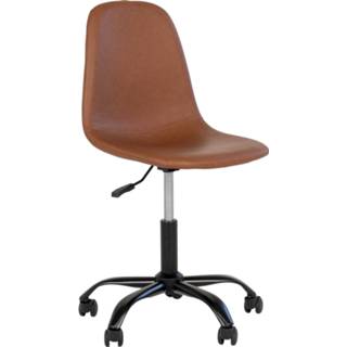 Bureaustoel bruin zwarte PU Stockholm Office Chair - in lichtbruin met poten HN1224 5713917016372