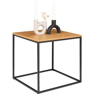 Sidetable zwart eiken Vita - Bijzettafel met frame en look blad 45x45x45 cm 5713917008834