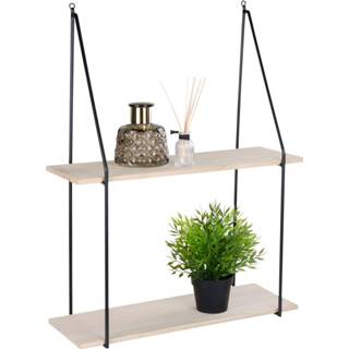 👉 Plank zwart houten Haag Shelf - met frame en 2 natuurlijke planken 5713917005994