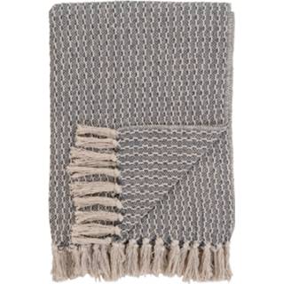 👉 Deken grijs wit katoen Cort Blanket - in donkergrijs en dessin C 5713917001620