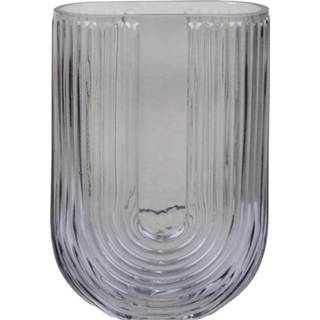 👉 Vaas glas - U-vorm in gerookt 13x6x19 cm 5713917019748