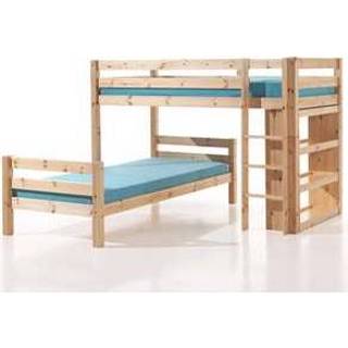 👉 Stapelbed grenenhout Vipack Pino met hoek en opberglades - Leen Bakker 8714901612416