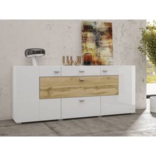 👉 Dressoir wit eik KODI 3 deuren 2 lades wotan eik/hoogglans 5400943263251