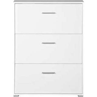 👉 Schoenenkast wit Genua 3 - hoogglans 109x80x25 Leen Bakker 8024183045100