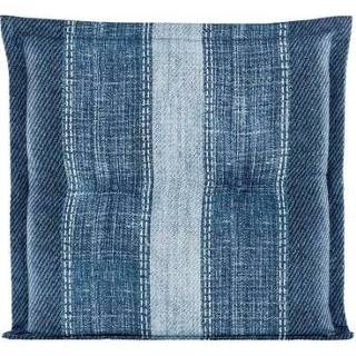 Zitkussen blauw Polyester#Katoen Le Sud Woven - 44x44x7 cm Leen Bakker 8714901667591